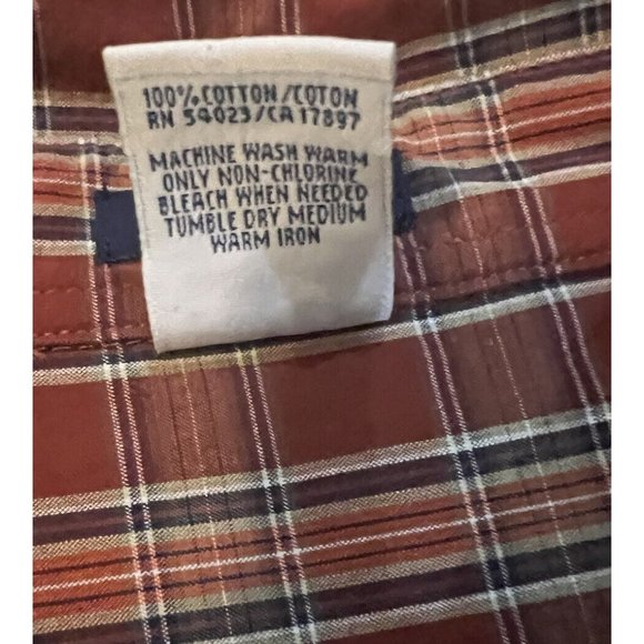 Old Navy Mens Burgundy Plaid Button Down Long Sleeve Regular Fit ~ size 2XL - Picture 4 of 4